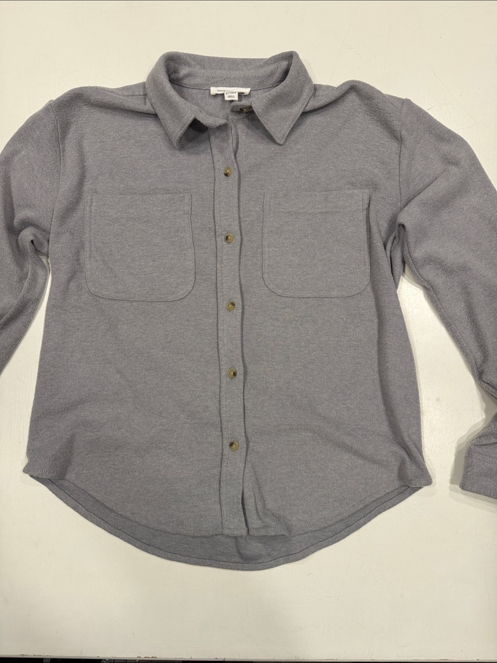 beachlunchlounge Gray Button-Down Shirt with Chest Pockets